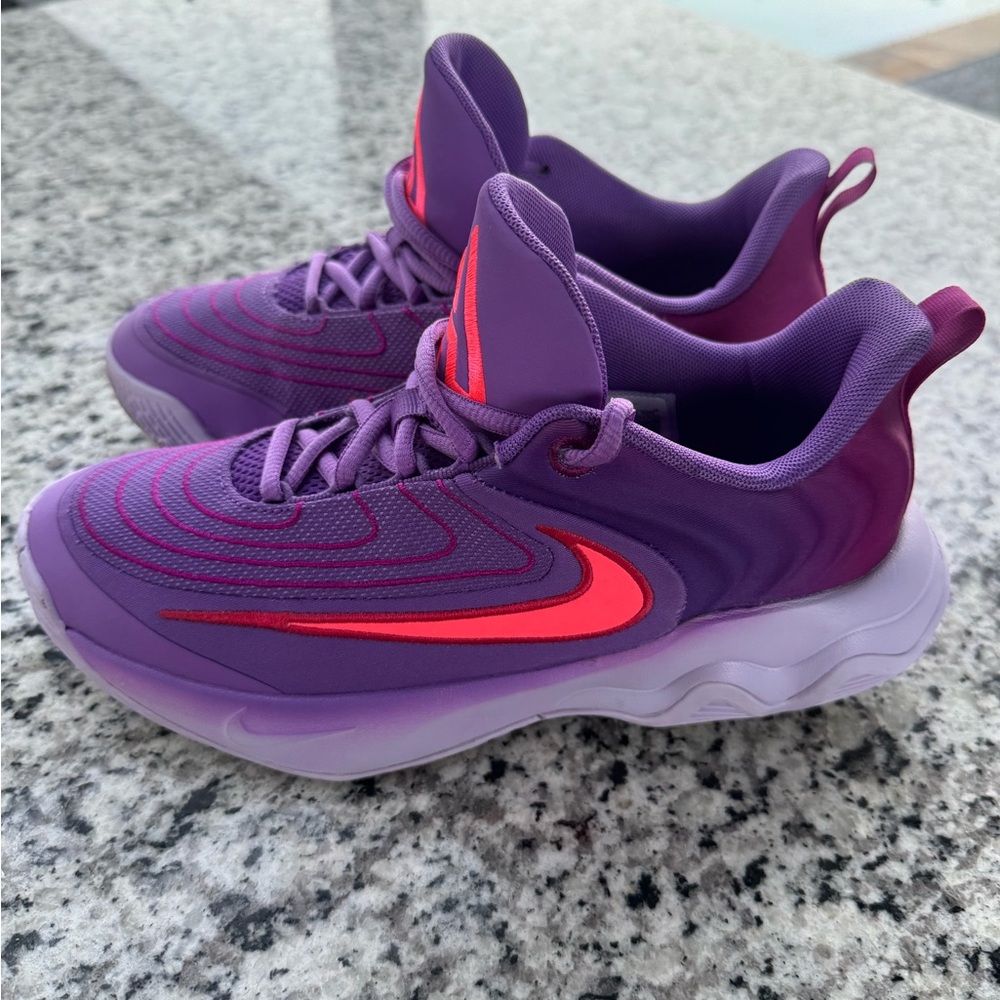 Nike Giannis immortality Purple Sneakers with Red Swoosh basketball shoes